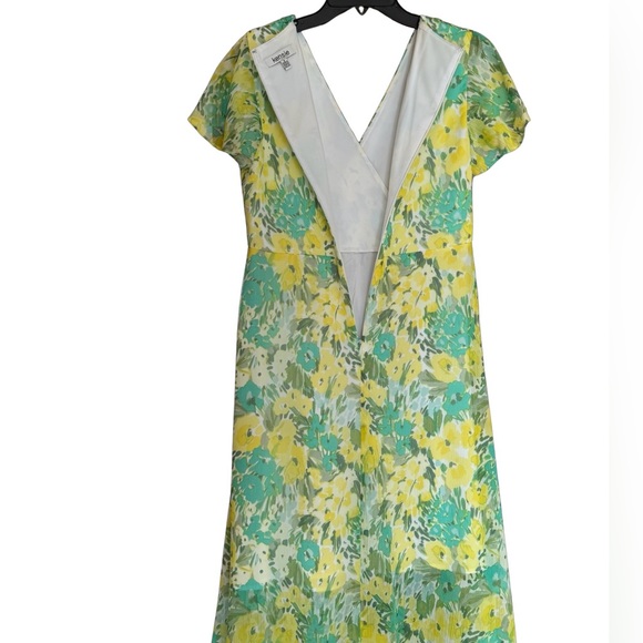 NWOT Kenzie Floral Print Chiffon Flounce High-low Hem Faux Wrap Dress Medium - Picture 5 of 5